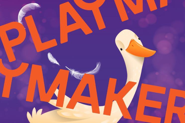 A cartoon illustration of a goose