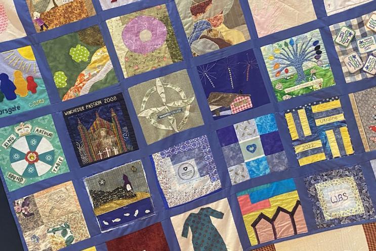 A patchwork quilt